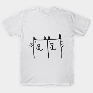 cats cat drawing cheerful gift T-Shirt